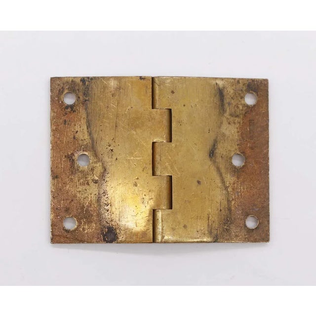 Vintage Mid 20th Century 4 X 3 Polished Brass Corbin Butt Door Hinge For Sale - Image 4 of 6