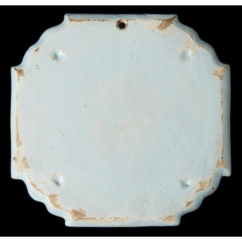 Delft Blue and White Chinoiserie Plaque, 1740-1760 For Sale - Image 6 of 9