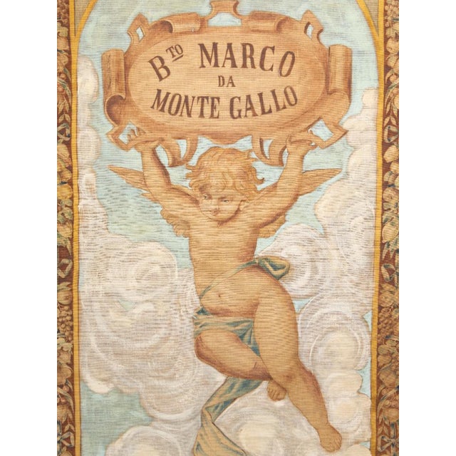 18th Century Italian Devotional Painted Tapestry For Sale - Image 10 of 18