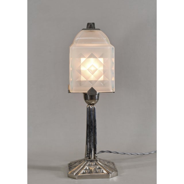 French Art Deco Lamp by Simonet & Dieupart 1930 France For Sale - Image 6 of 14