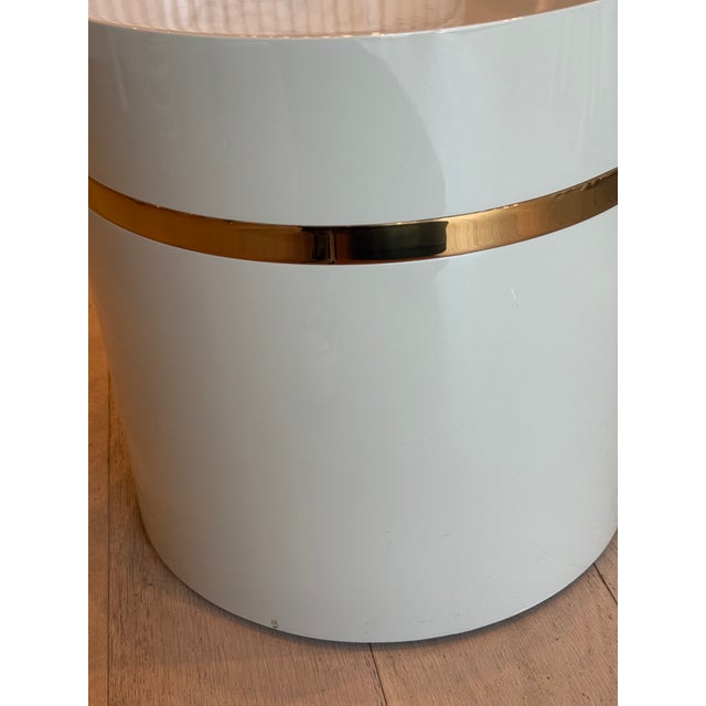 Paint Lacquer/Rose Gold Accent Table For Sale - Image 7 of 10