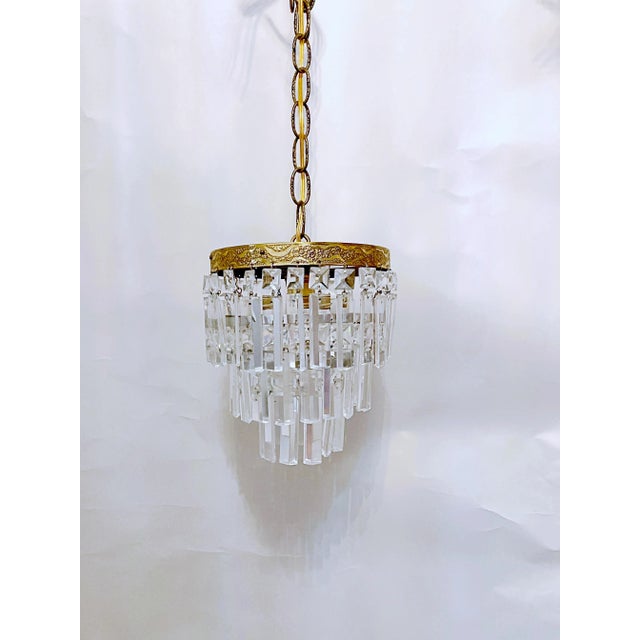 Vintage Italian Upside Down Layered Cake Rim Chandelier For Sale - Image 10 of 11