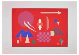 Otto Hofmann, Red Composition, Original Screen Print, 1989