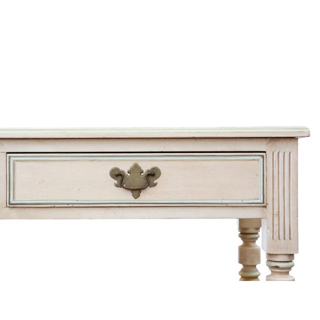 White Antique Painted Writing / Kitchen Table with Drawers, 1925 For Sale - Image 8 of 16