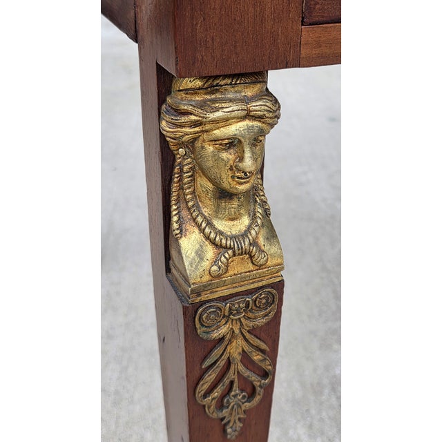Auburn 19th Century French Empire Gilt Bronze Mounted Writing Desk For Sale - Image 8 of 18