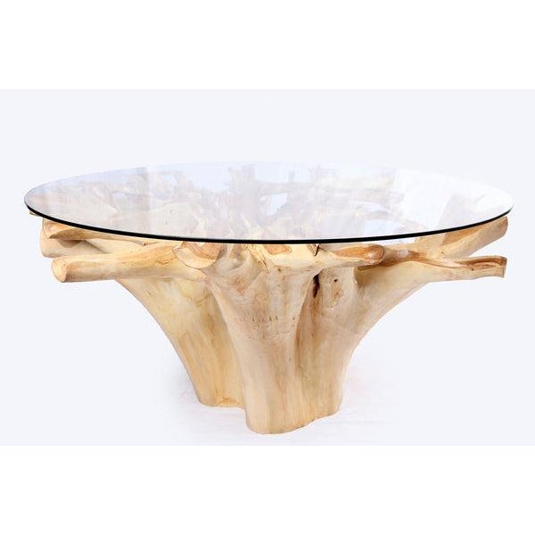 Round Teak Root Dining Table 4 For Sale In Boston - Image 6 of 6