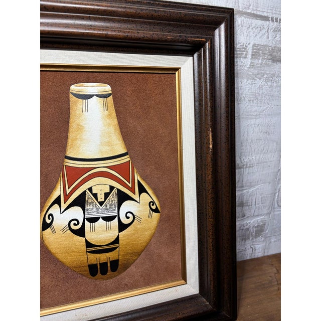 Erv Johnson Hopi Acoma Pottery Acrylic Painting Set Aztec Tribal For Sale - Image 9 of 12