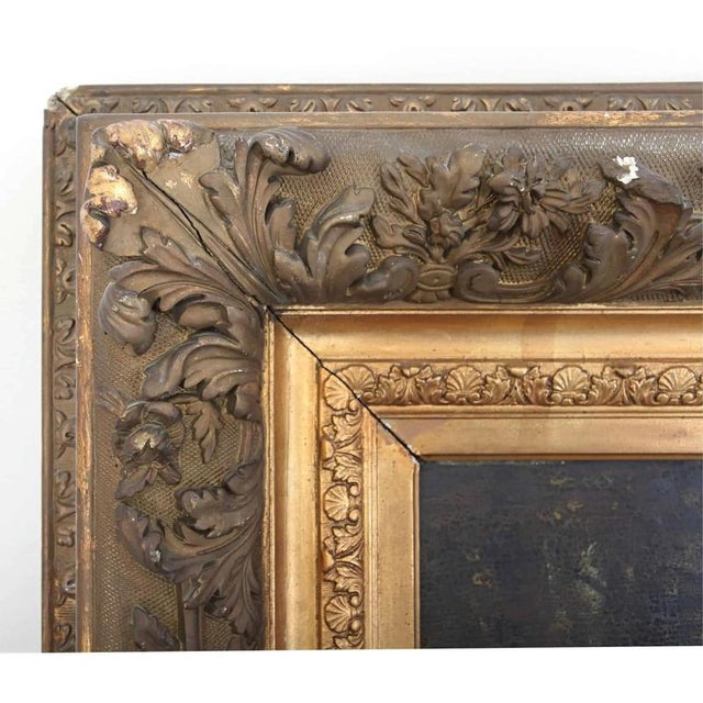 Oil on panel. Beautiful decorated frame - original. Condition: the painting is heavily soiled. Frame: small pieces are...