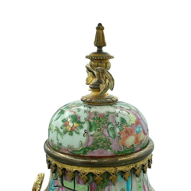 19th Century 19th Century French Clock in a Canton Famille Rose Porcelain Vase For Sale - Image 5 of 11