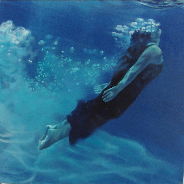 "Breakthrough" by Patsy McArthur is a striking contemporary figurative oil painting that captures the suspended moment of...