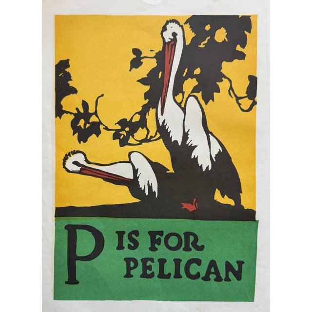 American P Is for Pelican - Cb Falls 1923 - Original Woodblock Print From the Abc Book For Sale - Image 3 of 5