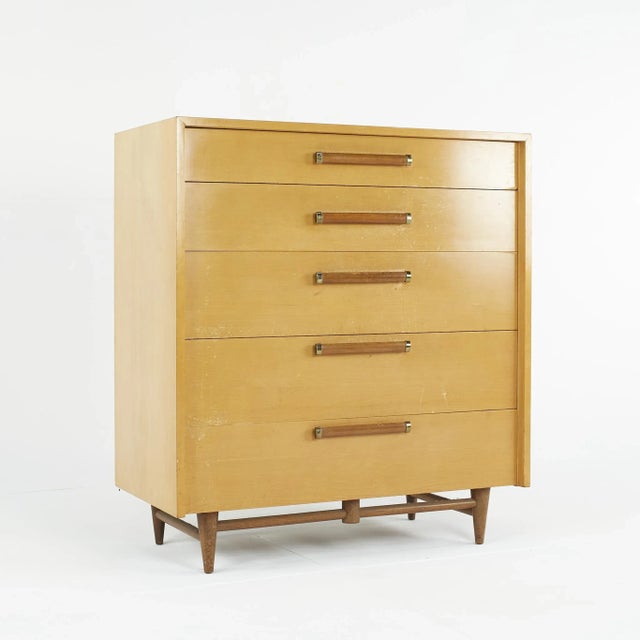Merton Gershun for American of Martinsville Mid Century Urban Suburban 5-Drawer Highboy Dresser For Sale - Image 12 of 12