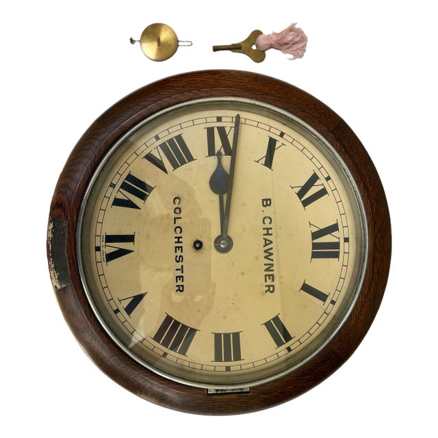 British Colchester B. Chawner Antique Railway or Tavern Clock For Sale