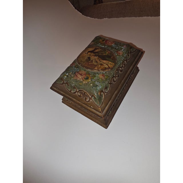 Antique Italian Box With Romantic Scene on Top For Sale - Image 11 of 11