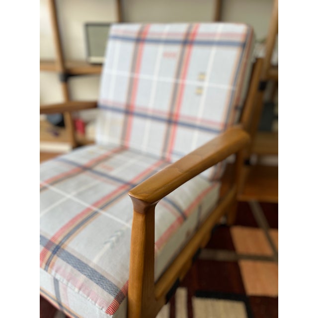 Attributed Four Hands Silas Chair With Custom Schumacher Upholstery Fable in Fjord For Sale - Image 4 of 5