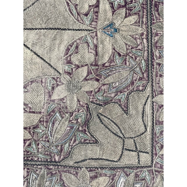 Gold Large Antique Middle Eastern Bullion Goldwork Embroidery For Sale - Image 8 of 10