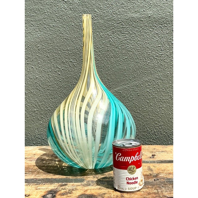 Vintage Glass Swirl Vase After Murano For Sale - Image 9 of 12