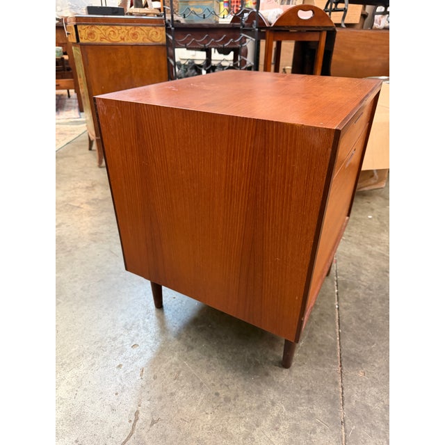 1960s Vintage 1960s Danish Modern Teak Drop-Front Nightstand by Selig For Sale - Image 5 of 9