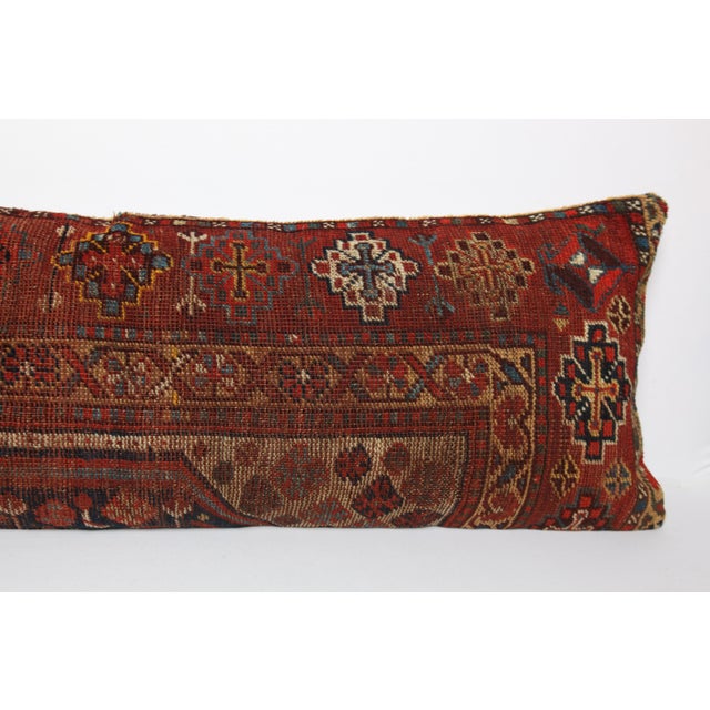 Textile Antique Vintage Tribal Handwoven Wool Lumbar Pillow -16'' X 46'' For Sale - Image 7 of 11