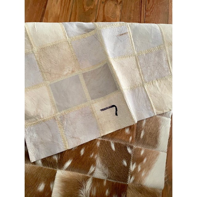 Chestnut Extra-Long Patchwork of Axis Deer Hair-on Hide Table Runner For Sale - Image 8 of 12