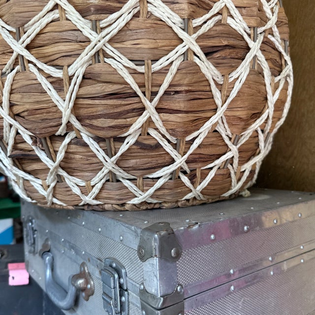 Wood 1970s Oversized Wicker Pineapple Boho Basket For Sale - Image 7 of 7