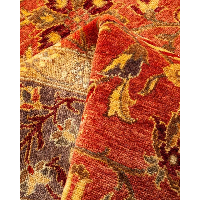 Textile Vintage Traditional Hand Knotted Wool Area Rug, Rose - 6'2" X 8'10" For Sale - Image 7 of 9