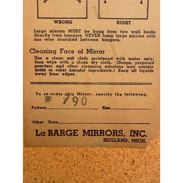 1960's LaBarge Faux Bamboo Gilt Mirror With Gold Mirrored Border For Sale - Image 10 of 10