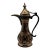 Vintage Egyptian Revival Black Enamel Dallah Ewer – Figural Brass, Mediterranean Bar Decor For Sale