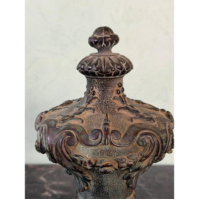 19th Century 19th Century Cast Iron Finial With Baroque Revival Ornamentation For Sale - Image 5 of 9