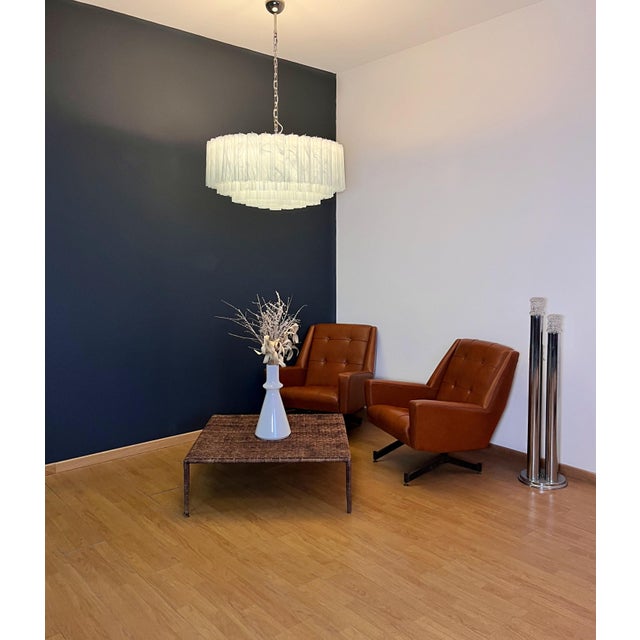 Large Murano Glass Chandelier in White Alabaster Glass Tube, 1990s For Sale - Image 13 of 18