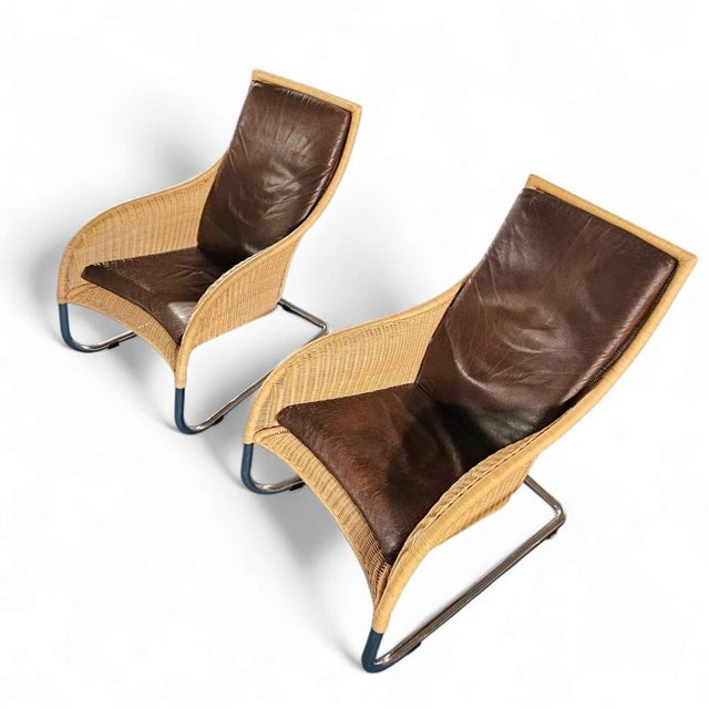 Rattan Lounge Chairs, 1990s, Set of 2 For Sale - Image 5 of 15