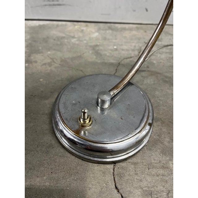 Metal French 1930s Art Deco Adjustable Silver-Tone Desk Lamp For Sale - Image 7 of 11