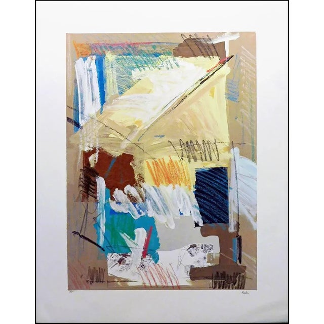 1990s Baker Abstract Mixed-Media Print on Paper, Hand Signed For Sale In Denver - Image 6 of 6
