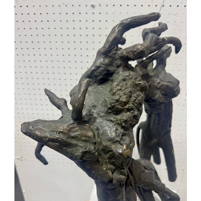 Wood Mid Century Modern Brutalist Heavy Bronze Gregg LeFevre Solid Bronze Sculpture For Sale - Image 7 of 12