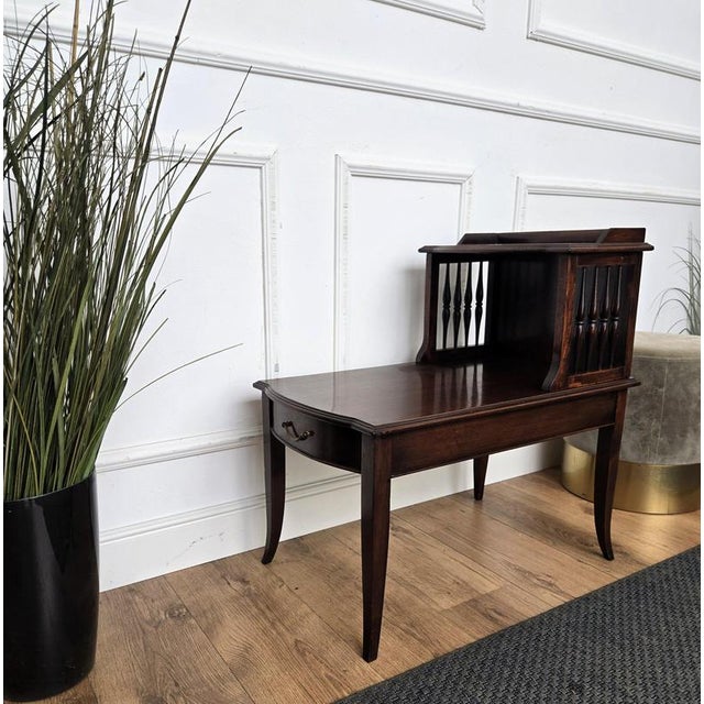 19th Century Antique Italian Walnut Side Table, 1890s For Sale - Image 5 of 9