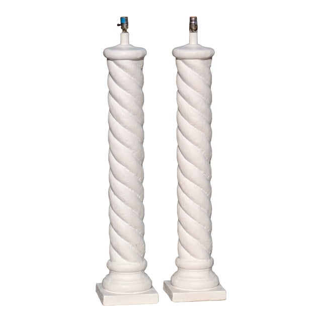 1980s John Dickinson Style Plaster Floor Lamps For Sale