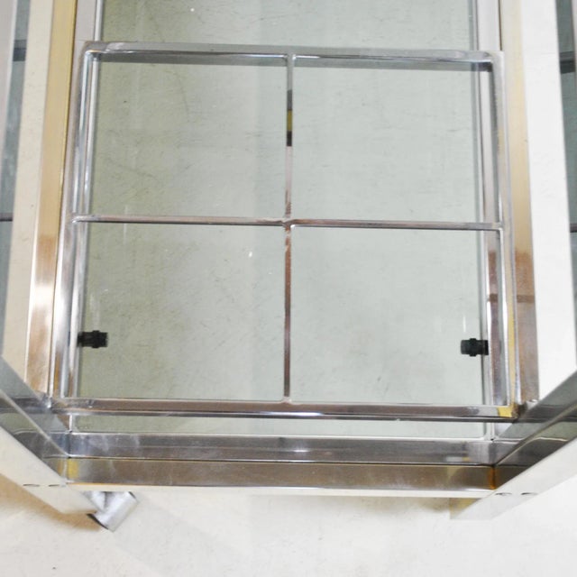 Gold Brass and Steel, Smoked Glass Shelves Liqueurs Bottle Trolley, 1970s For Sale - Image 8 of 9