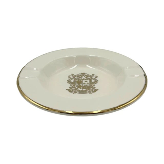 Ivory Vintage 5-Star Beverly Wilshire Hotel Ashtray Dish Los Angeles Porcelain For Sale - Image 8 of 12