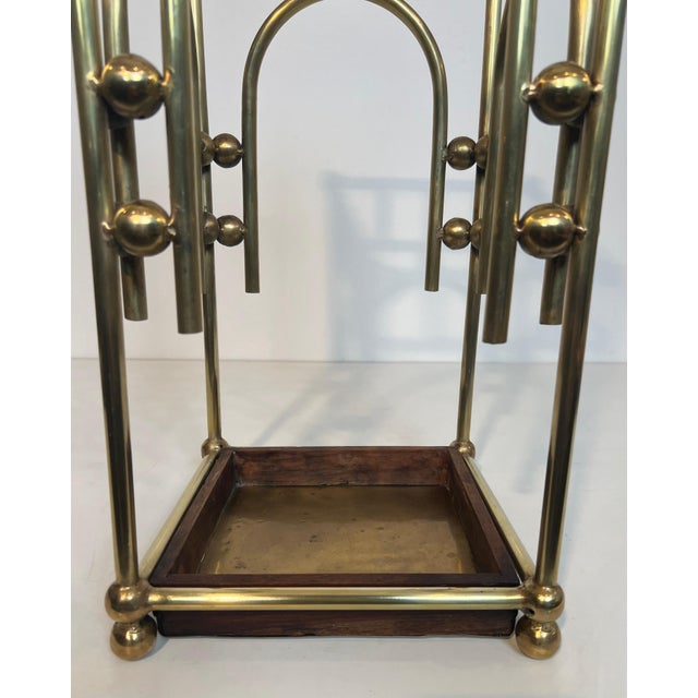 1900s The Modernist Brass Umbrella Stand in the Style of Joseph Hoffmann For Sale - Image 6 of 12