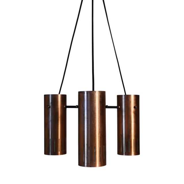 Scandinavian Copper Pendant Lamp, 1950s For Sale