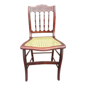 Victorian American Flame Mahogany With Inlays Spindle Back and Cane Seat Chair