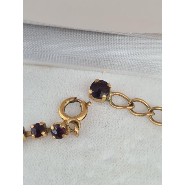 Metal Necklace with Natural Garnets in Sander Jewelry Box, Hannover, Germany, 1960s For Sale - Image 7 of 10