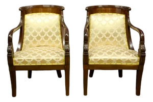 Set of Gondola Armchairs with Dolphins in Mahogany