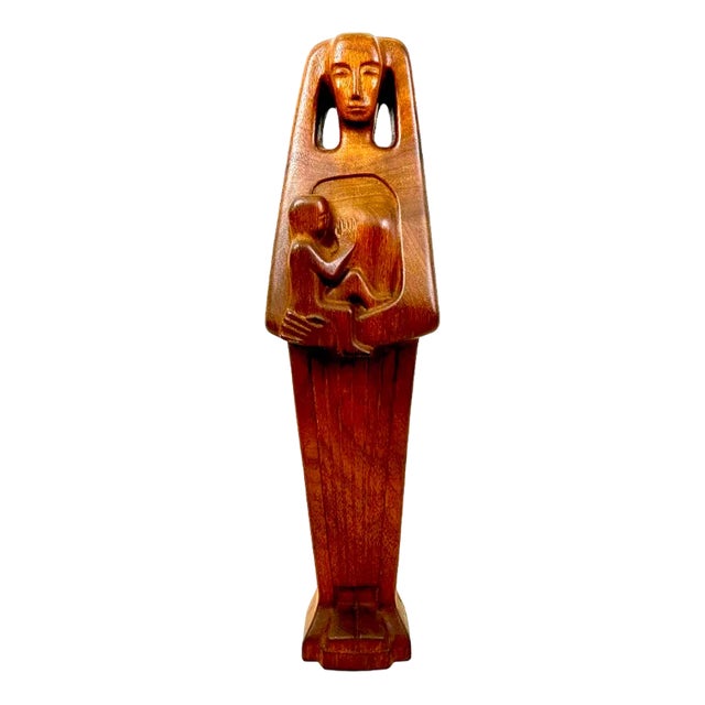 HP, Mid-Century Madonna with Child, 1973, Teak For Sale