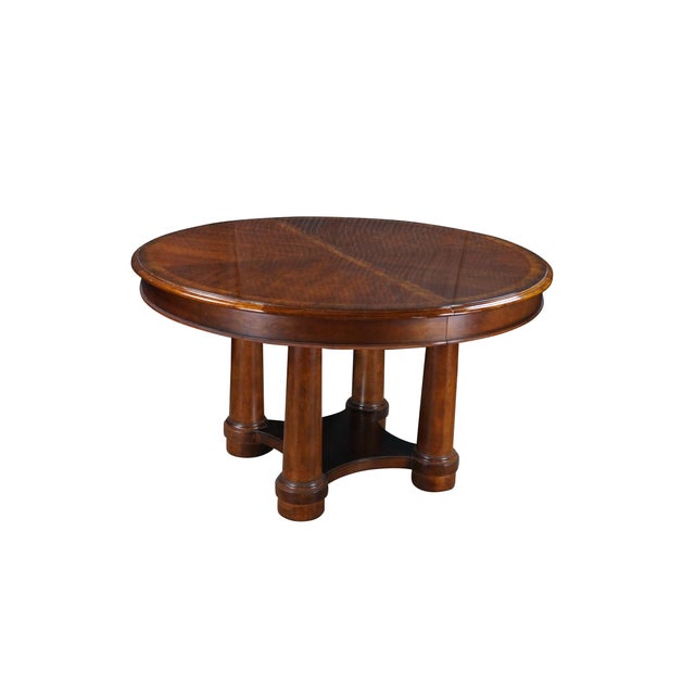 American Ethan Allen American Empire Matchbook Cherry Extendable Neoclassic Dining Table For Sale - Image 3 of 18