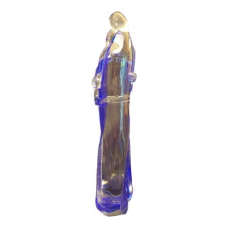 Late 20th Century Walter Furlan Postmodern Cobalt Blue Figurative Sculpture For Sale