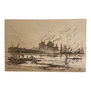 1884 Thomas Moran Communipaw New Jersey January Thaw Etching
