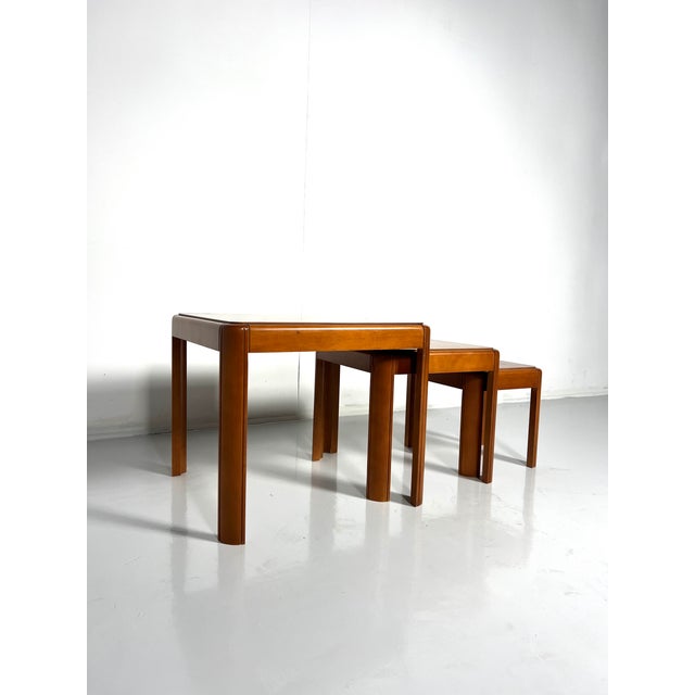 Mid-Century Modern Nesting Tables in Wood, Italy, 1960s, Set of 3 For Sale - Image 3 of 6