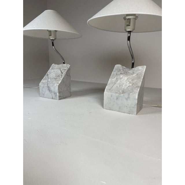 Mid-Century Marble and Steel Table Lamps from Bergboms, 1970s, Sweden, Set of 2 For Sale - Image 13 of 17