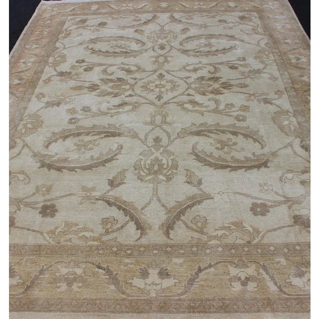 Chobi Rug From Pakistan in Muted Earthy Tones of Brown, Taupe, Gray and Pale Green For Sale In Atlanta - Image 6 of 12